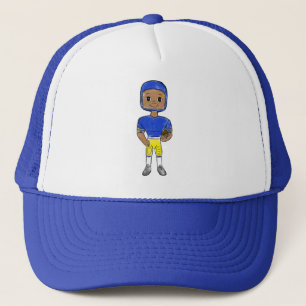 Gorra De Camionero jugador de fútbol retro vintage amarillo azul simp