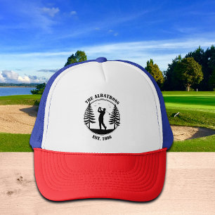 Gorra De Camionero Jugador de Golf Árboles de Pino Agregar Nombre