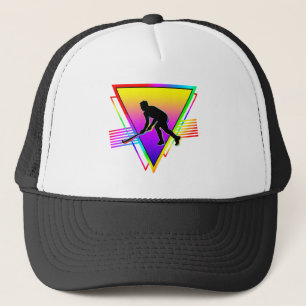 Gorra De Camionero Jugador de Hockey Arcoíris Colorido Retro