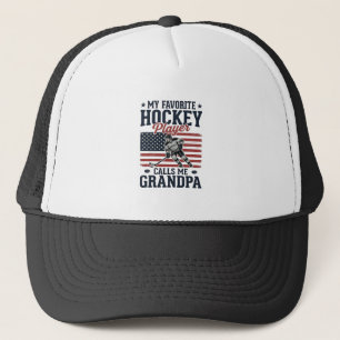 Gorra De Camionero Jugador de Hockey Favorito Me Llama Abuelo Vintage