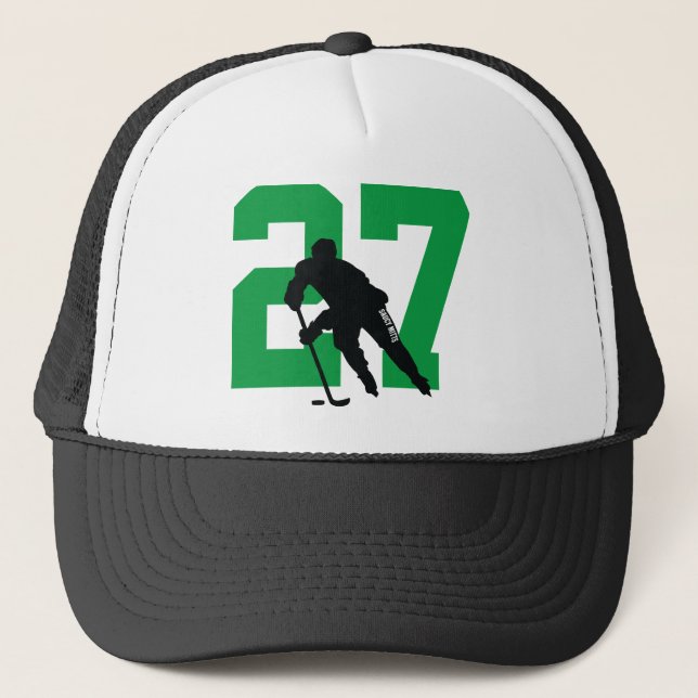Gorra De Camionero Jugador de hockey Personalizado personalizado núme (Anverso)