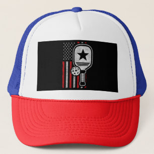Gorra De Camionero Jugador de Pickleball - Pickleball Bandera America