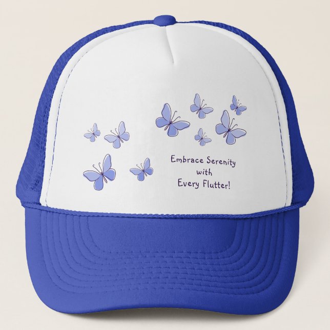 Gorra De Camionero Jugador Kaleidoscopio Azul del verano de las marip (Anverso)