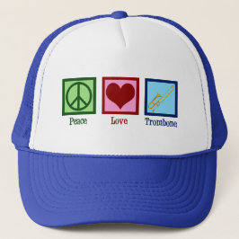 Gorra De Camionero Jugador Trombone de Peace Love