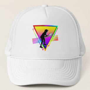 Gorra De Camionero Jugadora de tenis retro colorida arcoíris