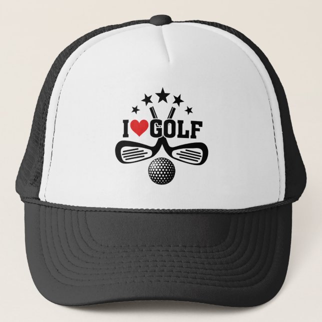 Gorra De Camionero Jugadores de golf, I Love Golf (Anverso)