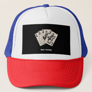 Gorra De Camionero Jugando con tarjeta de póker Chica de países occid