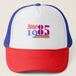 Gorra De Camionero Junio de 1985 Camiseta Retro Plus de negrita