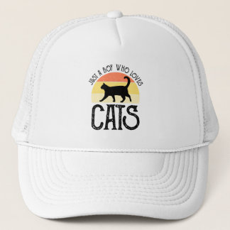 Gorra De Camionero Just A Boy Who Loves Cats
