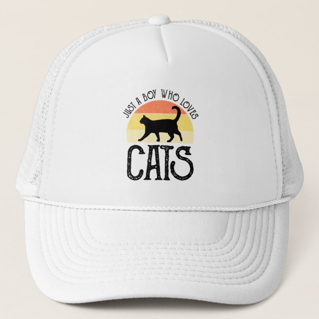 Gorra De Camionero Just A Boy Who Loves Cats (Anverso)