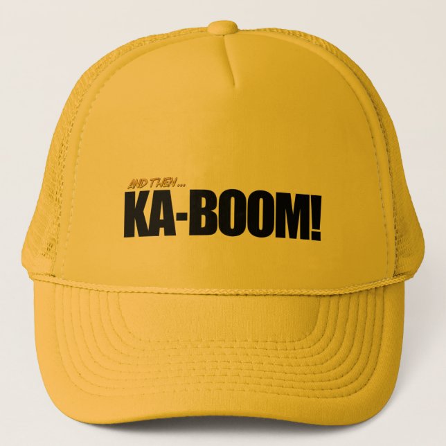 Gorra De Camionero ¡KA-BOOM! Amarillo (Anverso)