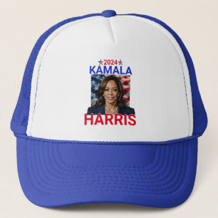 Gorra De Camionero Kamala Harris 2024 Rojo, Blanco y Azul