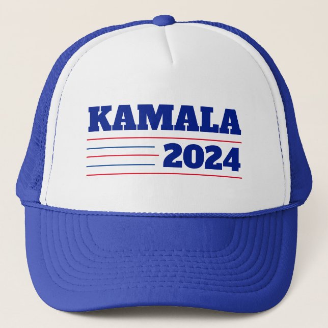 Gorra De Camionero Kamala Harris 2024 Rojo y Azul (Anverso)
