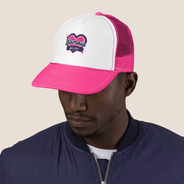 Gorra De Camionero Kamala Harris Girly Pink Hearts President (In situ)