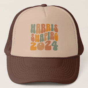 Gorra De Camionero Kamala Harris Shapiro Texto Ondulado Retro Moderno