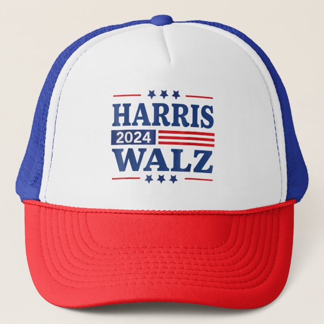 Gorra De Camionero Kamala Harris Tim Waltz Walz 2024 Harris Waltz 24 (Anverso)