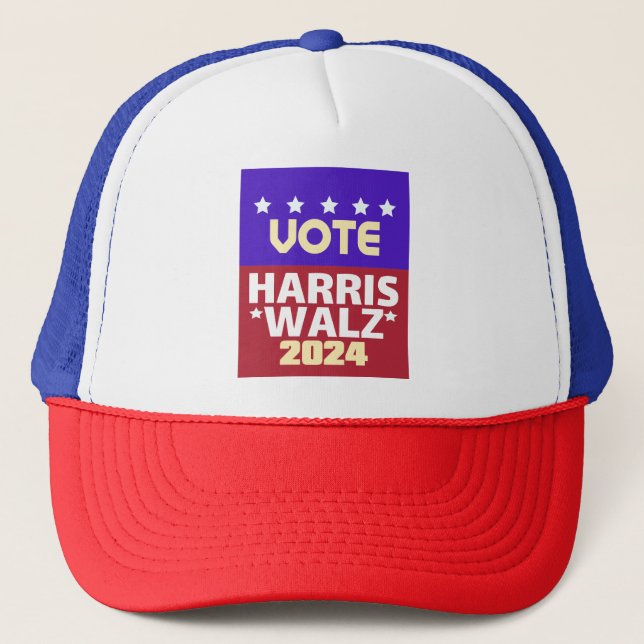 Gorra De Camionero Kamala Harris Tim Walz 2024 (Anverso)