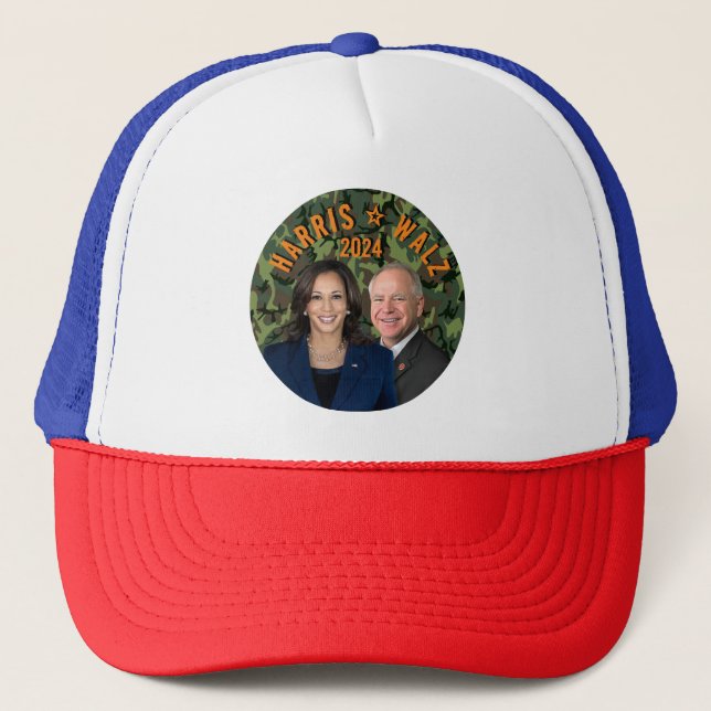 Gorra De Camionero Kamala Harris Tim Walz presidente vicepresidente F (Anverso)