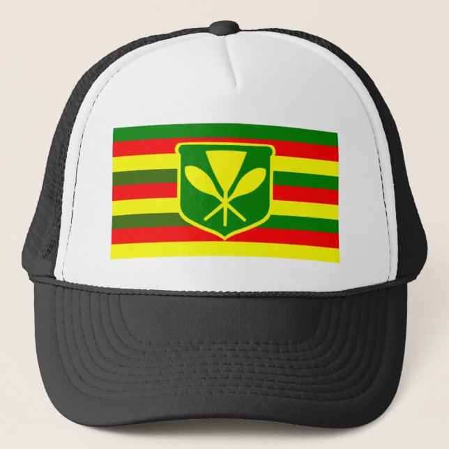 Gorra De Camionero Kanaka Maoli - bandera hawaiana nativa (Anverso)
