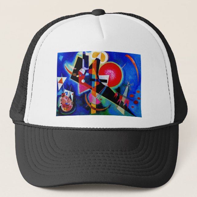 Gorra De Camionero Kandinsky con pintura abstracta azul (Anverso)