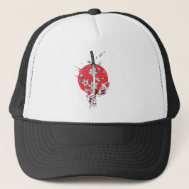 Gorra De Camionero Katana cherry blossom fox mask