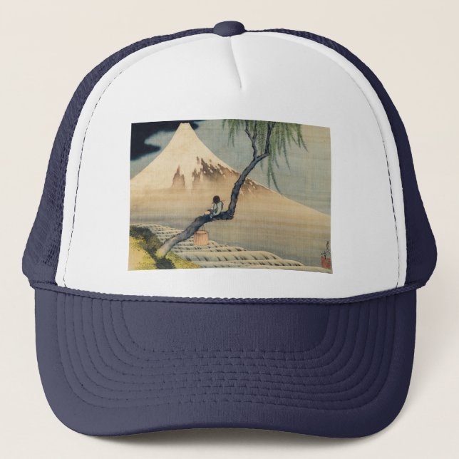 Gorra De Camionero Katsushika Hokusai - Muchacho viendo el Monte Fuji (Anverso)