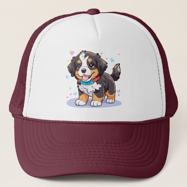 Gorra De Camionero Kawaii Bernese Puppy, Cute Berner Pup (Anverso)