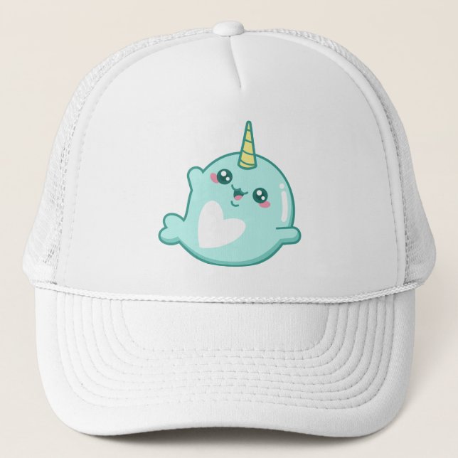Gorra De Camionero Kawaii Narwhal (Anverso)
