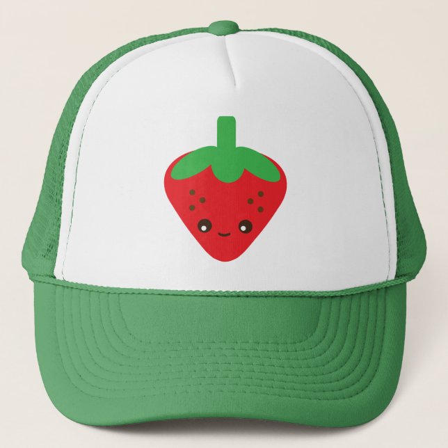 Gorra De Camionero Kawaii Strawberry (Anverso)