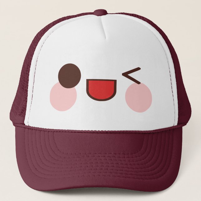 Gorra De Camionero Kawaii Sweet Winky Face Happy Eyes Smile Friend (Anverso)