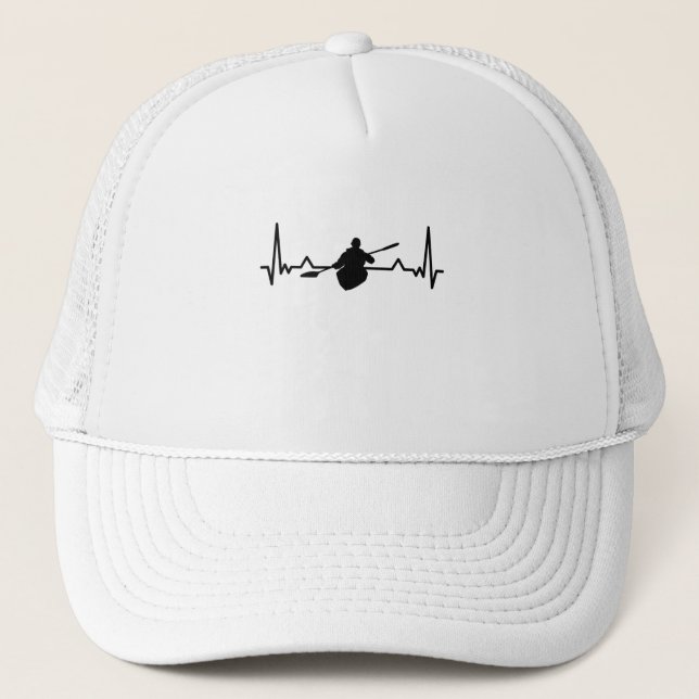 Gorra De Camionero Kayak Heartbeat Line Funny Regalos de Kayak (Anverso)