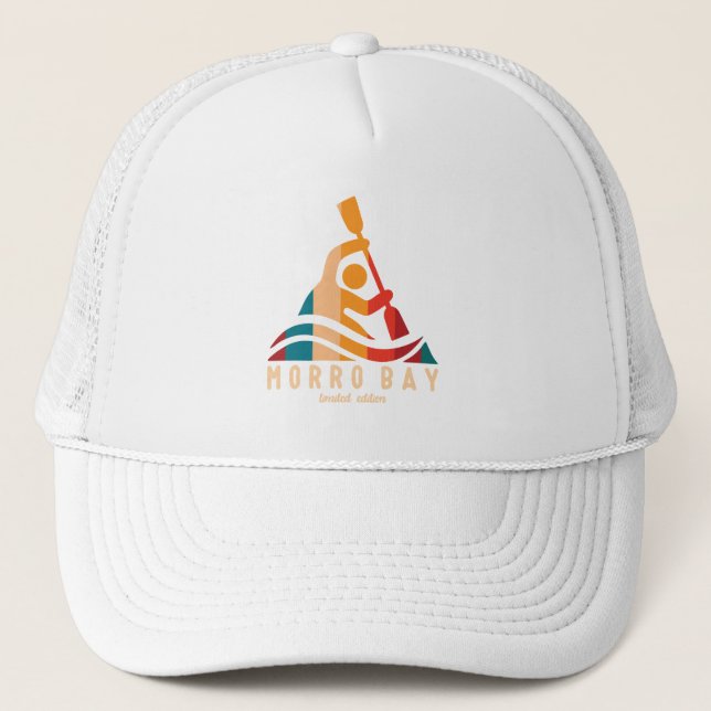 Gorra De Camionero Kayaking Retro Morro Bay (Anverso)
