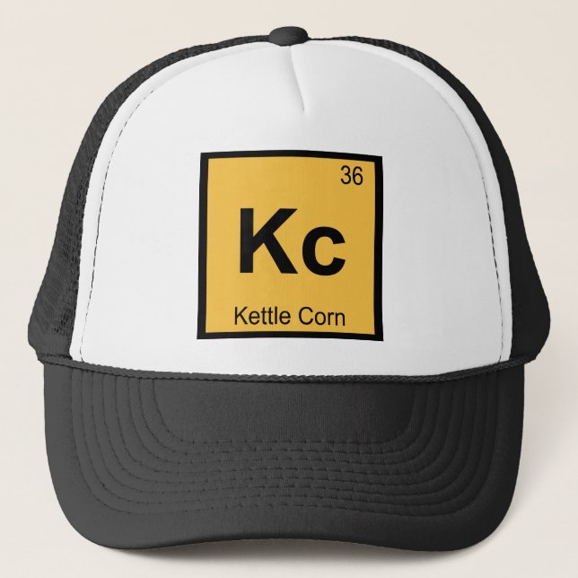 Gorra De Camionero Kc - Símbolo de tabla periódica de química de maíz (Anverso)