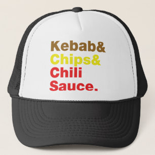 Gorra De Camionero Kebab, Chips y Salsa de Chili.
