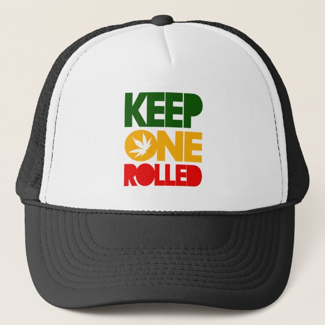 Gorra De Camionero Keep Trucker one Cap rolled - Rasta Acre reggae - (Anverso)