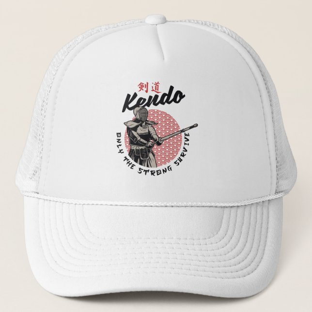 Gorra De Camionero Kendo japonés retro - Sólo sobreviven los fuertes (Anverso)