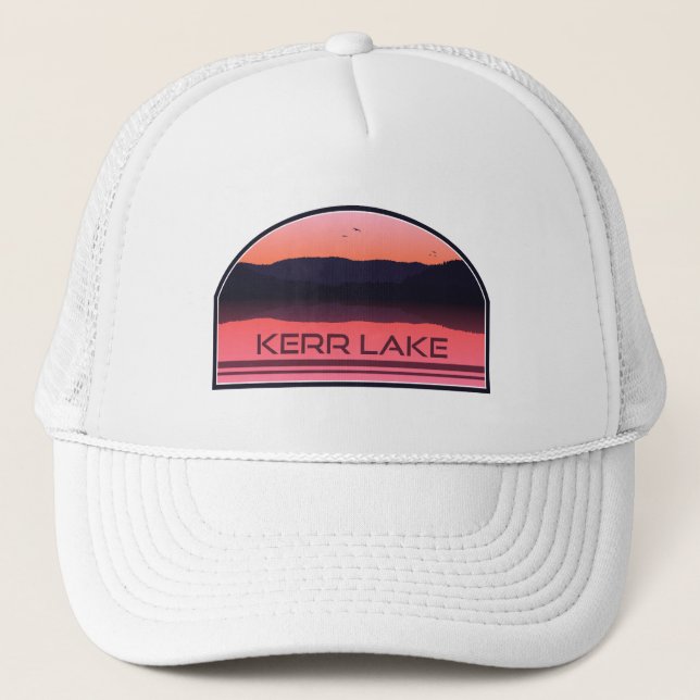 Gorra De Camionero Kerr Lake Virginia North Carolina Red Sunrise (Anverso)