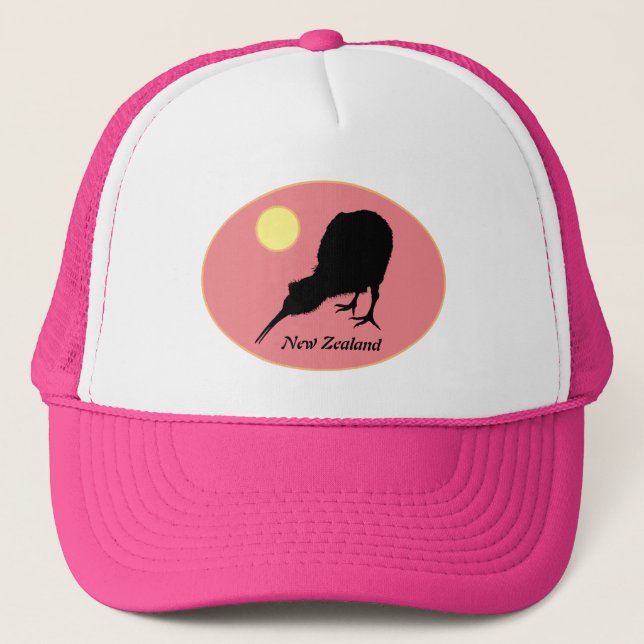 Gorra De Camionero Kiwi Bird & Moon, Nueva Zelanda, Bro Fashion/Gorra (Anverso)