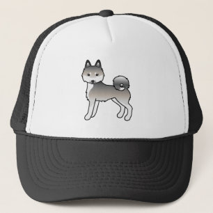 Gorra De Camionero Klee Kai Alaskan gris y blanco perro de dibujos an