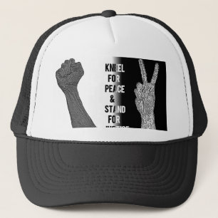 Gorra De Camionero Kneel por la paz y la justicia