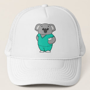 Gorra De Camionero Koala como enfermera con Notepad