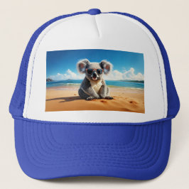 Gorra De Camionero Koala en una playa de arena