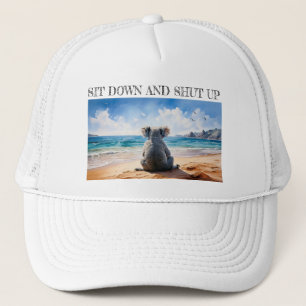 Gorra De Camionero Koala mirando el océano Siéntate y Cállate