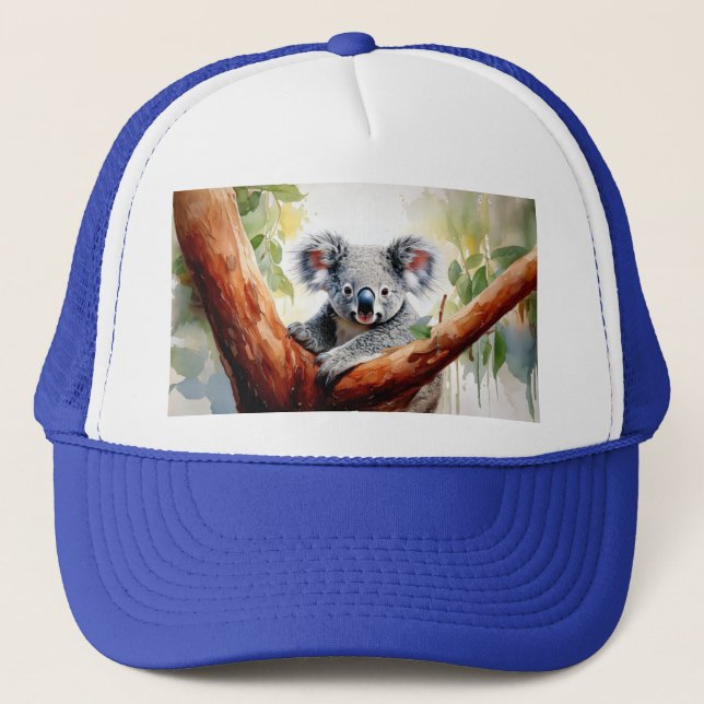 Gorra De Camionero Koala sentado en un eucalipto (Anverso)