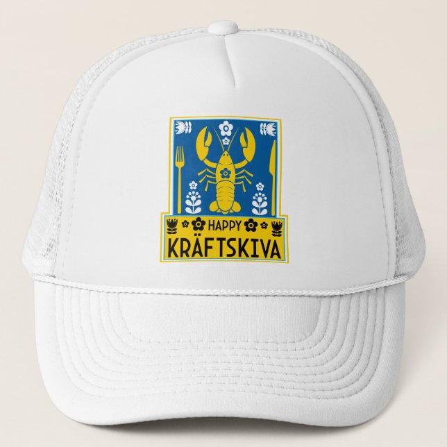 Gorra De Camionero Kräftskiva - Fiesta sueco de langostas (Anverso)