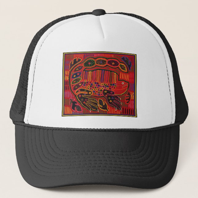 Gorra De Camionero Kuna Iguana India Mola (Anverso)