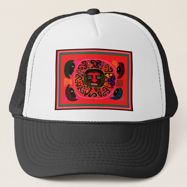 Gorra De Camionero Kuna Tribal Del Sol (Anverso)