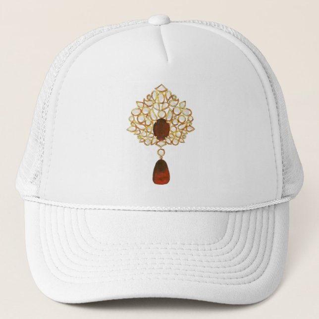 Gorra De Camionero Kundan y ruby brooch (Anverso)