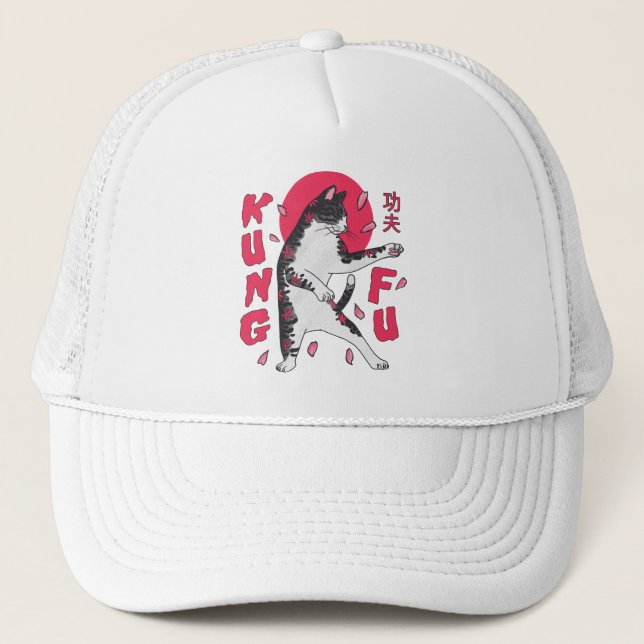 Gorra De Camionero Kung Fu Cat (Anverso)