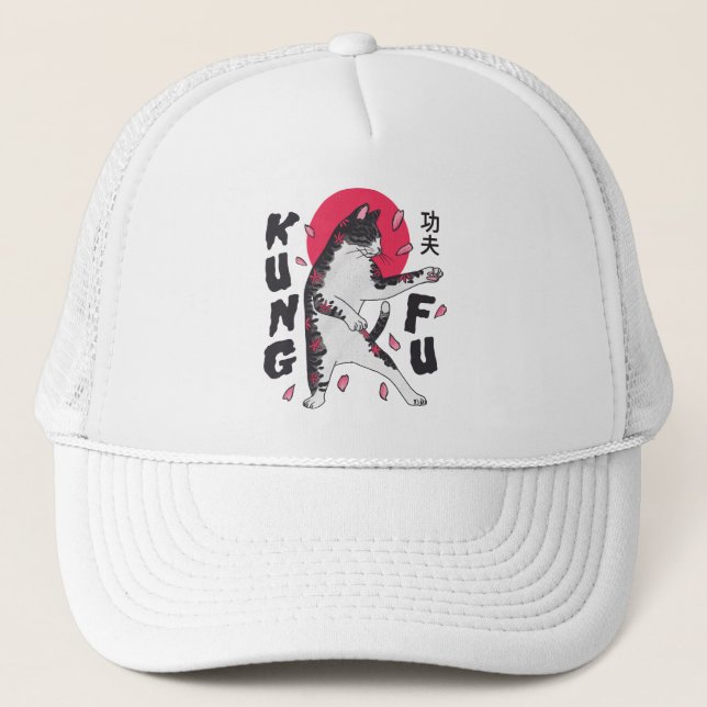 Gorra De Camionero Kung Fu Cat (Anverso)